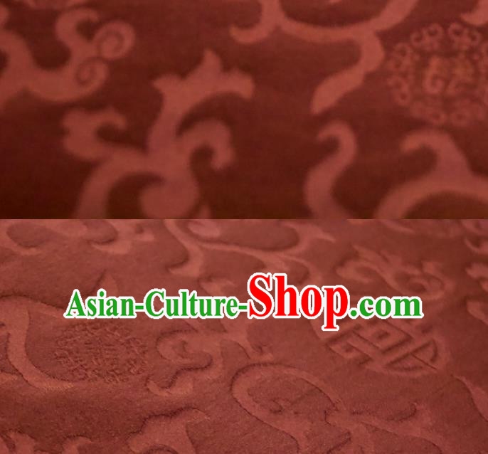 Chinese Traditional Twine Flowers Pattern Design Brown Silk Fabric Asian China Hanfu Rayon Material Chinese Traditional Twine Flowers Pattern Design Brown Silk Fabric Asian China Hanfu Rayon Material