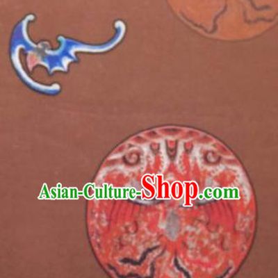 Chinese Traditional Phoenix Pattern Design Brownness Silk Fabric Asian China Hanfu Gambiered Guangdong Mulberry Silk Material