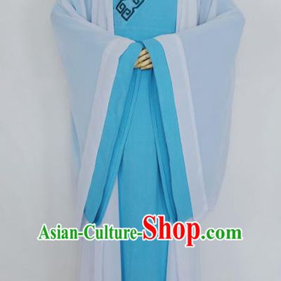 Chinese Traditional Nobility Childe Blue Clothing Ancient Song Dynasty Scholar Costumes for Men