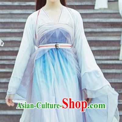 Chinese Traditional Female Swordsman Dress Ancient Ming Dynasty Taoist Nun Costumes for Women
