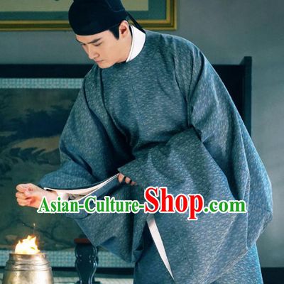 Chinese Ancient Song Dynasty Tribute Scholar Drama Royal Nirvana Xu Changping Replica Costumes and Hat Complete Set