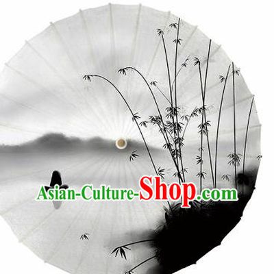 Chinese Traditional Ink Painting Bamboo Oil Paper Umbrella Artware Paper Umbrella Classical Dance Umbrella Handmade Umbrellas