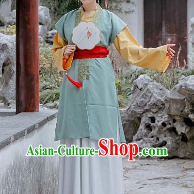Chinese Drama A Dream in Red Mansions Traditional Ancient Ming Dynasty Maidservant Replica Costumes for Women