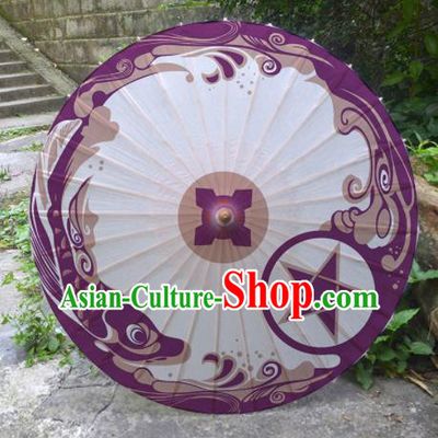 Chinese Traditional Onmyoji Lilac Oil Paper Umbrella Artware Paper Umbrella Classical Dance Umbrella Handmade Umbrellas
