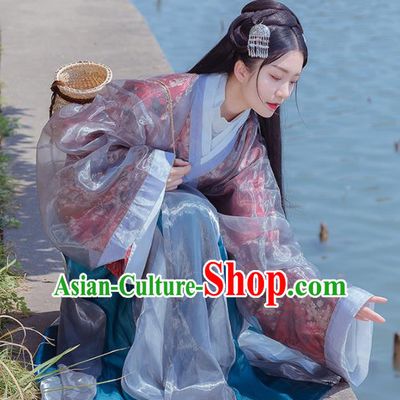 Chinese Ancient Swordsman Hanfu Dress Traditional Jin Dynasty Court Princess Costumes for Women