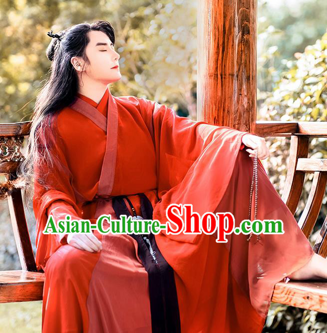 Chinese Traditional Cosplay Swordsman Red Costumes Ancient Crown Prince Clothing for Men Chinese Traditional Cosplay Swordsman Red Costumes Ancient Crown Prince Clothing for Men