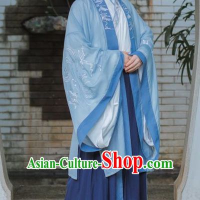 Chinese Traditional Jin Dynasty Scholar Costumes Ancient Nobility Childe Clothing for Men