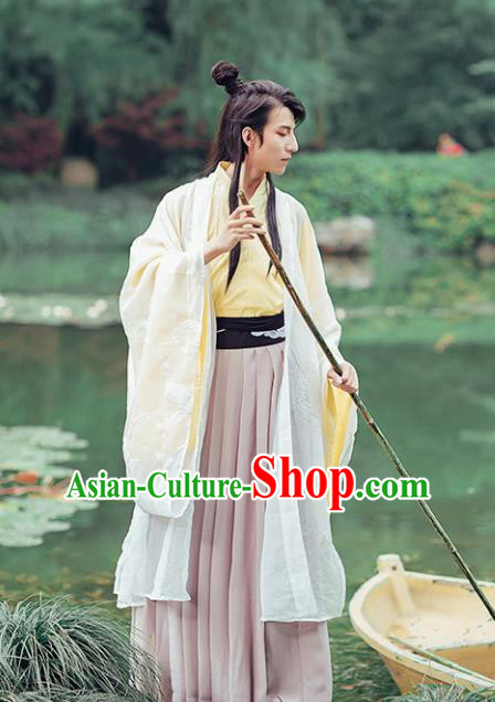 Chinese Traditional Cosplay Swordsman Costumes Ancient Scholar Clothing for Men