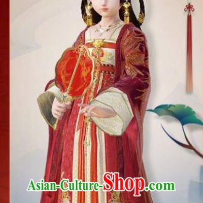Chinese Traditional Cosplay Princess Wedding Costumes Ancient Female Swordsman Red Hanfu Dress for Women