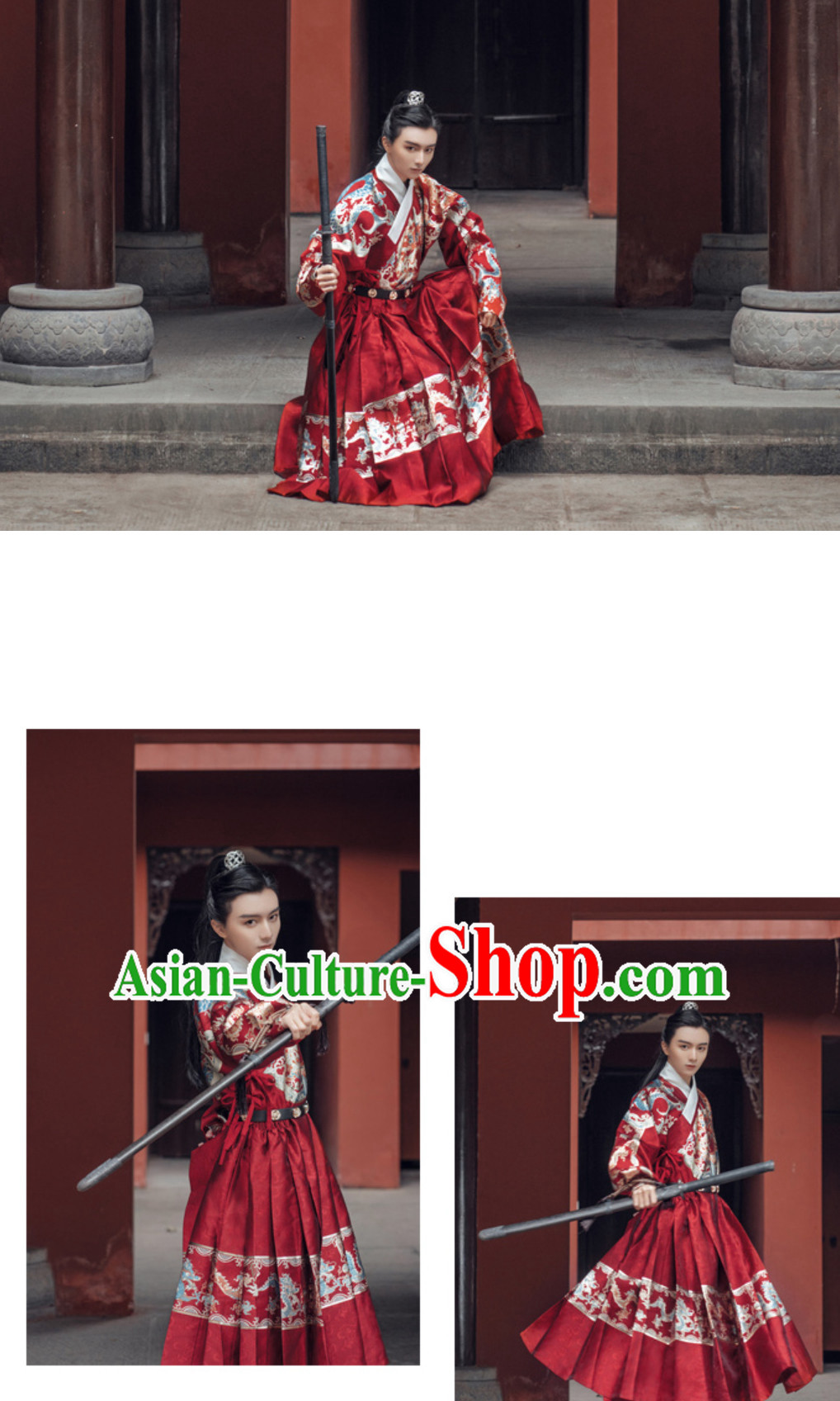 Top Ancient Chinese Ming Dynasty Palace Emperor Embroidered Garment for Men
