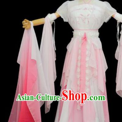 Chinese Traditional Cosplay Goddess Pink Costumes Ancient Female Swordsman Hanfu Dress for Women