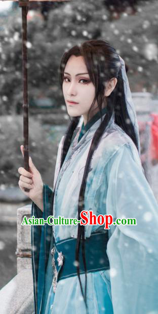 Chinese Traditional Cosplay Swordsman Green Costumes Ancient Crown Prince Clothing for Men Chinese Traditional Cosplay Swordsman Green Costumes Ancient Crown Prince Clothing for Men