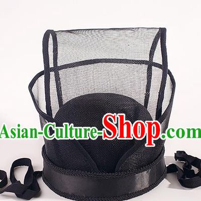 Chinese Traditional Ming Dynasty Scholar Black Hat Ancient Drama Headdress for Men