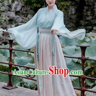 Chinese Traditional Ming Dynasty Female Civilian Costumes Ancient Drama Goddess Chiffon Hanfu Dress for Women