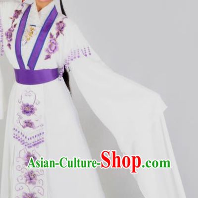 Chinese Traditional Beijing Opera Diva White Dress Peking Opera Princess Costumes for Women