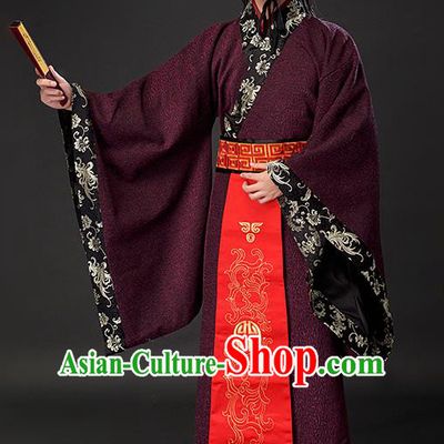 Chinese Ancient Scholar Clothing Traditional Han Dynasty Nobility Costumes for Men