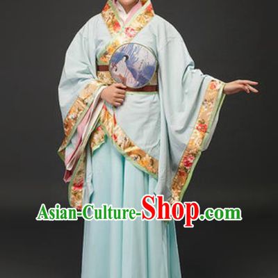 Chinese Ancient Imperial Consort Green Dress Traditional Han Dynasty Palace Lady Costumes for Women