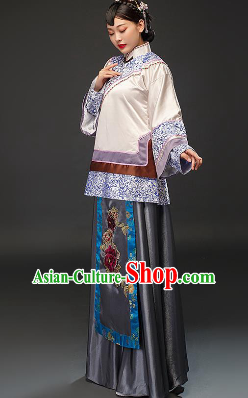 Chinese Traditional Qing Dynasty Patrician Lady Dress Ancient Young Mistress Costumes for Women Chinese Traditional Qing Dynasty Patrician Lady Dress Ancient Young Mistress Costumes for Women