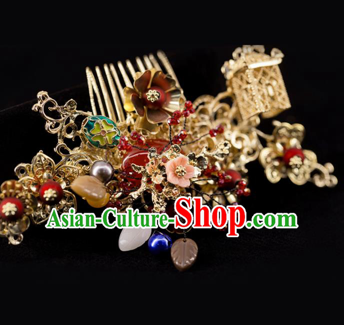 Chinese Ancient Bride Hair Comb Hairpins Traditional Wedding Hair Accessories for Women Chinese Ancient Bride Hair Comb Hairpins Traditional Wedding Hair Accessories for Women