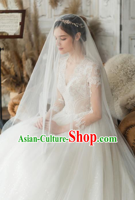 Custom Top Grade White Lace Wedding Dress Bride Trailing Full Dress for Women Custom Top Grade White Lace Wedding Dress Bride Trailing Full Dress for Women