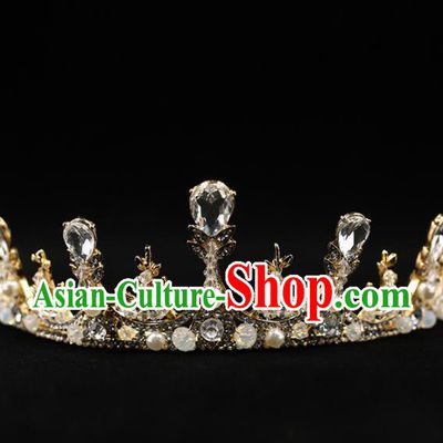 Handmade Wedding Crystal Royal Crown Princess Bride Hair Accessories for Women