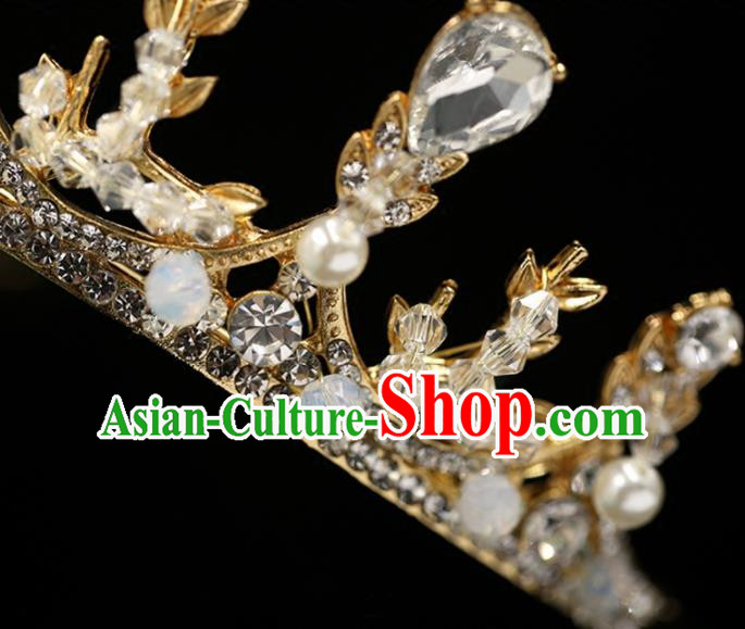Handmade Wedding Crystal Royal Crown Princess Bride Hair Accessories for Women Handmade Wedding Crystal Royal Crown Princess Bride Hair Accessories for Women