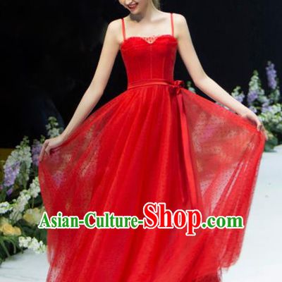 Custom Top Grade Red Veil Wedding Dress Bride Full Dress for Women