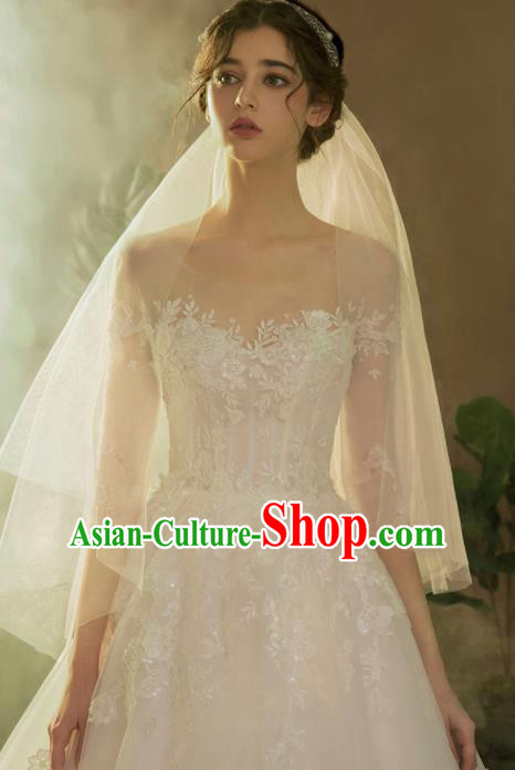 Custom Top Grade Embroidered Lace Wedding Dress Bride Trailing Full Dress for Women Custom Top Grade Embroidered Lace Wedding Dress Bride Trailing Full Dress for Women