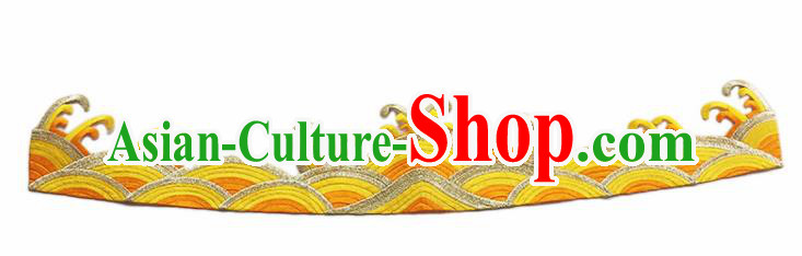 Chinese Traditional Embroidery Waves Yellow Applique Embroidered Patches Embroidering Cloth Accessories Chinese Traditional Embroidery Waves Yellow Applique Embroidered Patches Embroidering Cloth Accessories