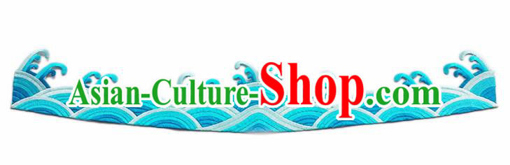 Chinese Traditional Embroidery Waves Blue Applique Embroidered Patches Embroidering Cloth Accessories Chinese Traditional Embroidery Waves Blue Applique Embroidered Patches Embroidering Cloth Accessories