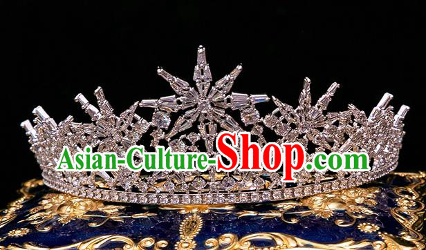 Handmade Wedding Crystal Zircon Royal Crown Princess Bride Hair Accessories for Women Handmade Wedding Crystal Zircon Royal Crown Princess Bride Hair Accessories for Women