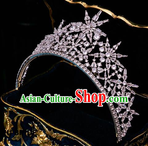 Handmade Wedding Crystal Zircon Royal Crown Princess Bride Hair Accessories for Women Handmade Wedding Crystal Zircon Royal Crown Princess Bride Hair Accessories for Women