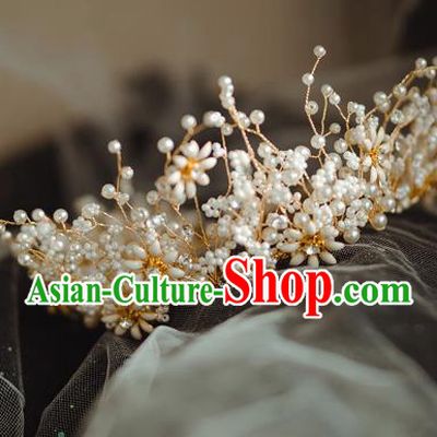 Handmade Wedding Beads Royal Crown Princess Bride Hair Accessories for Women