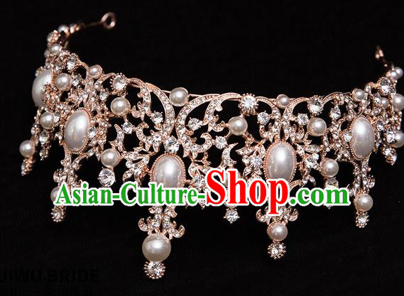 Handmade Wedding Baroque Royal Crown Princess Bride Hair Accessories for Women Handmade Wedding Baroque Royal Crown Princess Bride Hair Accessories for Women
