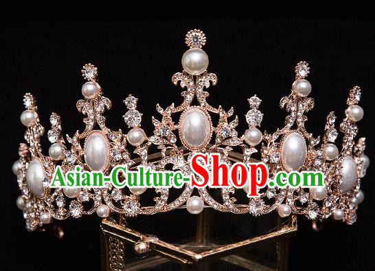 Handmade Wedding Baroque Royal Crown Princess Bride Hair Accessories for Women Handmade Wedding Baroque Royal Crown Princess Bride Hair Accessories for Women