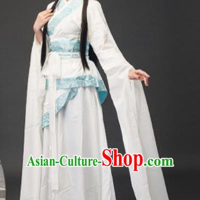 Chinese Traditional Court Lady Diao Chan Classical Dance White Dress Ancient Drama Goddess Costumes for Women