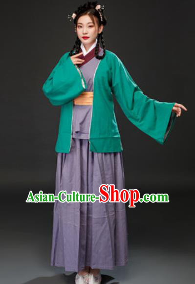 Chinese Traditional Ming Dynasty Maidservant Dress Ancient Drama Female Civilian Costumes for Women Chinese Traditional Ming Dynasty Maidservant Dress Ancient Drama Female Civilian Costumes for Women