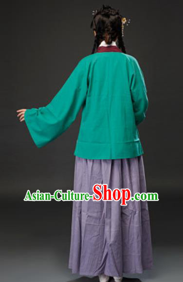 Chinese Traditional Ming Dynasty Maidservant Dress Ancient Drama Female Civilian Costumes for Women Chinese Traditional Ming Dynasty Maidservant Dress Ancient Drama Female Civilian Costumes for Women
