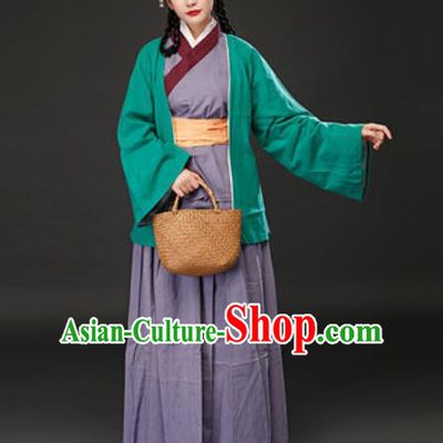Chinese Traditional Ming Dynasty Maidservant Dress Ancient Drama Female Civilian Costumes for Women