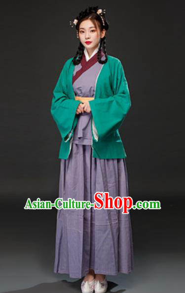 Chinese Traditional Ming Dynasty Maidservant Dress Ancient Drama Female Civilian Costumes for Women Chinese Traditional Ming Dynasty Maidservant Dress Ancient Drama Female Civilian Costumes for Women
