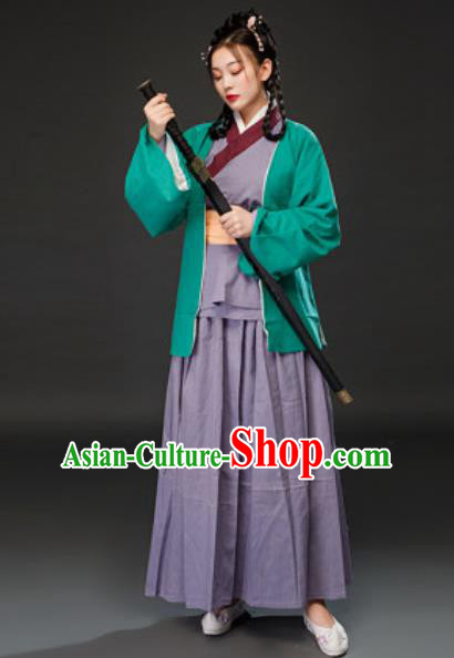 Chinese Traditional Ming Dynasty Maidservant Dress Ancient Drama Female Civilian Costumes for Women Chinese Traditional Ming Dynasty Maidservant Dress Ancient Drama Female Civilian Costumes for Women