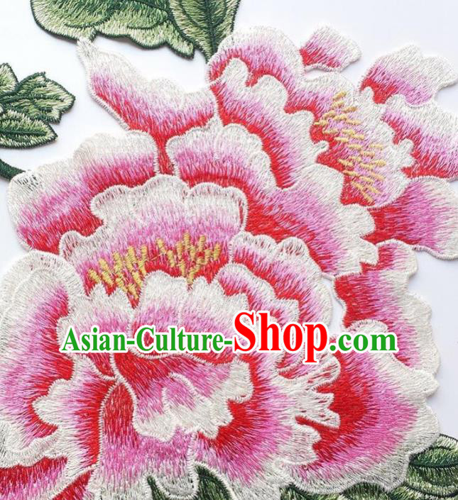 Traditional Chinese Embroidery Peony Flower Applique Embroidered Patches Embroidering Cloth Accessories Traditional Chinese Embroidery Peony Flower Applique Embroidered Patches Embroidering Cloth Accessories
