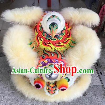 Top Red Celebration and Parade Long Wool Chinese Fut San Lion Dance Costumes Complete Set