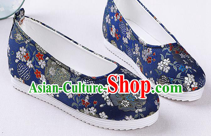 Chinese Handmade Opera Royalblue Brocade Shoes Traditional Hanfu Shoes National Shoes for Women Chinese Handmade Opera Royalblue Brocade Shoes Traditional Hanfu Shoes National Shoes for Women