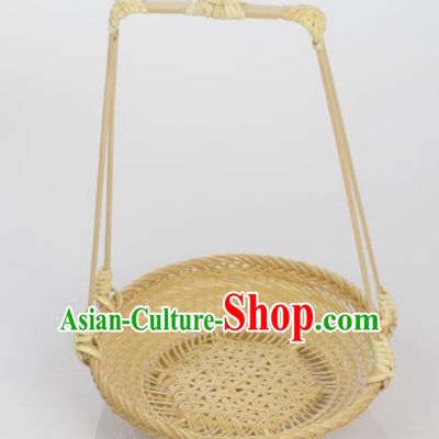 Chinese Handmade Bamboo Weaving Basket Traditional Crate