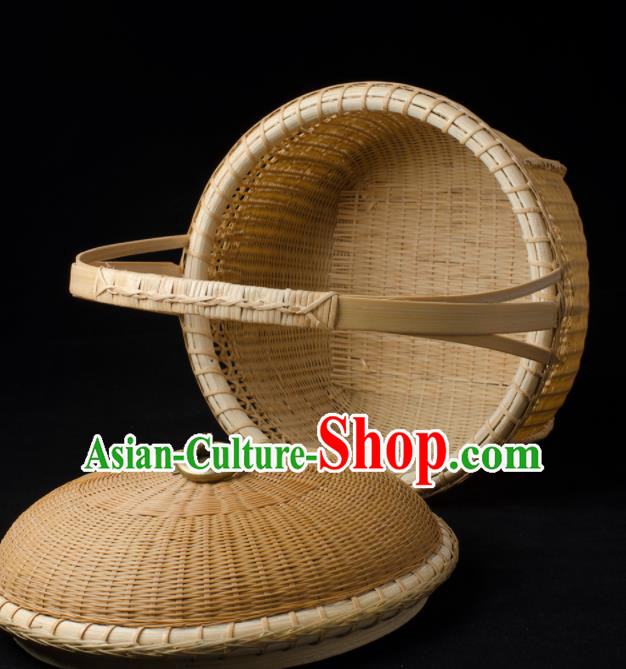 Chinese Handmade Bamboo Weaving Basket Traditional Food Cabas Chinese Handmade Bamboo Weaving Basket Traditional Food Cabas