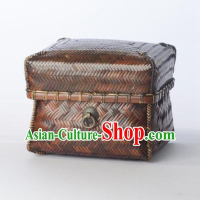 Chinese Handmade Bamboo Weaving Basket Traditional Storage Box