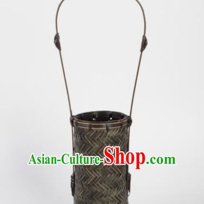 Chinese Handmade Bamboo Weaving Basket Traditional Vase Craft