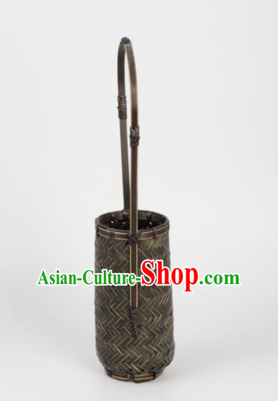 Chinese Handmade Bamboo Weaving Basket Traditional Vase Craft Chinese Handmade Bamboo Weaving Basket Traditional Vase Craft