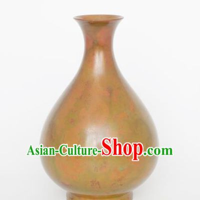 Chinese Handmade Copper Plum Vase Traditional Bronze Craft Decoration